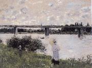 Claude Monet By the Bridge at Argenteuil painting